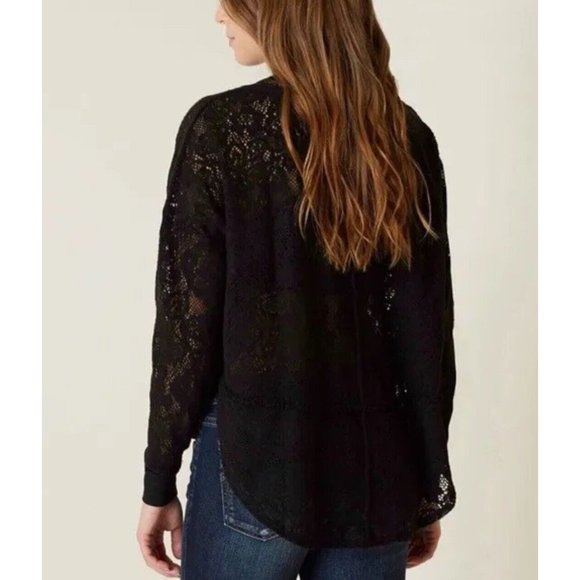 Free People Not Cold In This Knit Lace Top Size M NEW W/TAGS - Picture 4 of 12